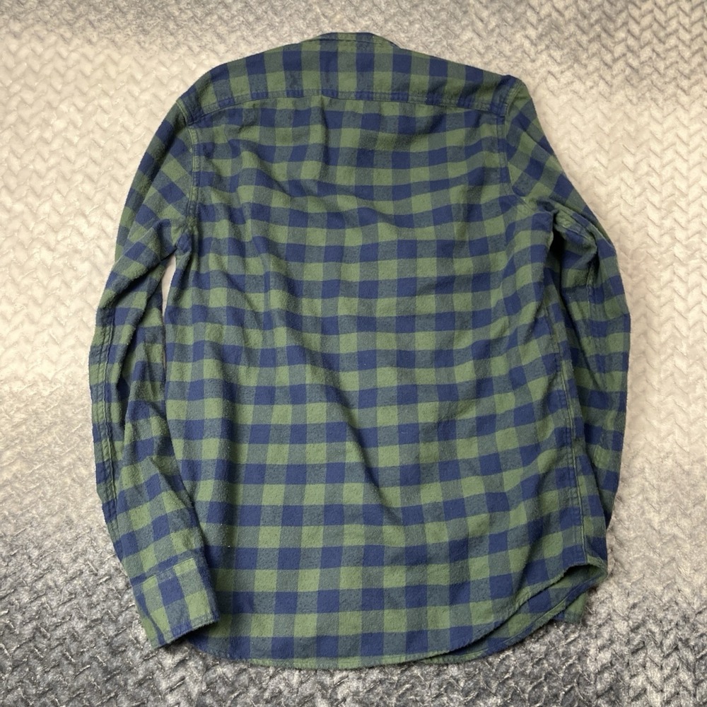 J Crew Shirt Mens Small Blue Green Plaid Mid Weight Flannel Work Button Classic - Picture 7 of 8